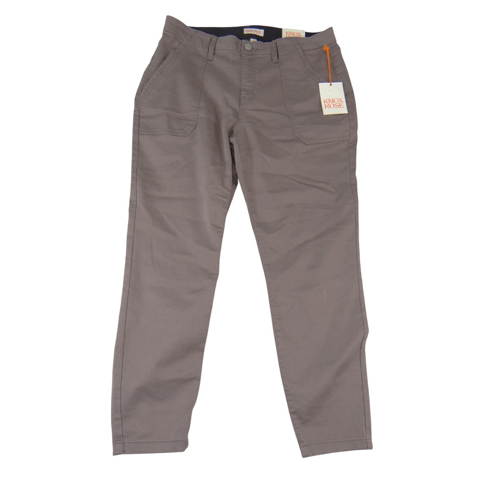 NWT Knox Rose Womens Ankle Skinny Pants Mushroom Mauve Brown Stretch Size 14